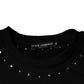 Black Logo Stud Pullover Sweatshirt Sweater