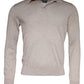Beige Cashmere Knit Collared Pullover Sweater
