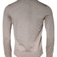 Beige Cashmere Knit Collared Pullover Sweater