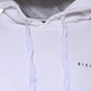 White Logo Cotton Hooded Sweatshirt Sweater