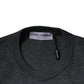 Dark Gray Wool Crew Neck Pullover Sweater