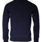 Dark Blue Wool Crew Neck Pullover Sweater