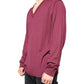 Maroon Cashmere V-neck Men Pullover Sweater