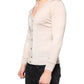 Beige Cashmere Button Down Cardigan Sweater