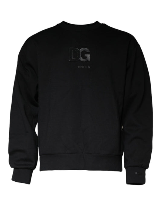 Black DG Logo Cotton Men Sweatshirt Sweater