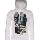 White Caesar Cotton Hooded Pullover Sweater