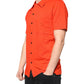 Orange Cotton Button Down Casual Polo Shirt