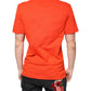 Orange Cotton Button Down Casual Polo Shirt