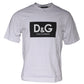 White Logo Print Cotton Crew Neck T-shirt