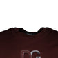 Maroon DG Logo Cotton Crew Neck T-shirt