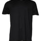 Black Cotton Shorts Sleeves Crewneck T-shirt