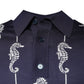 Dark Blue Sea Horse Collared Polo T-shirt