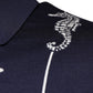 Dark Blue Sea Horse Collared Polo T-shirt