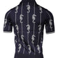 Dark Blue Sea Horse Collared Polo T-shirt