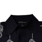 Dark Blue Sea Horse Collared Polo T-shirt