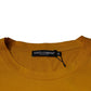 Mustard Embossed Logo Crew Neck T-shirt