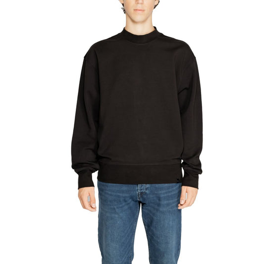 Black Cotton Cotton Sweater