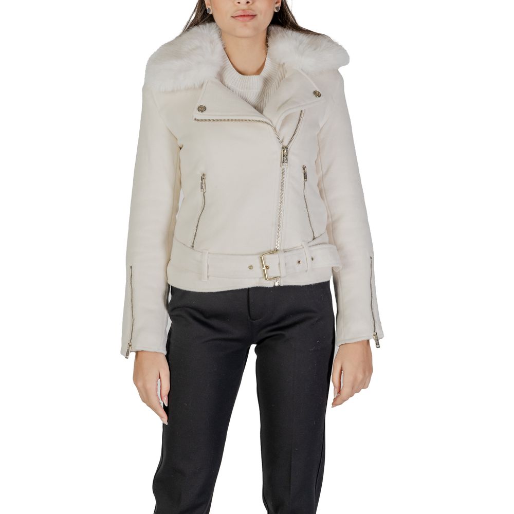 Cream Polyester Jackets & Coat