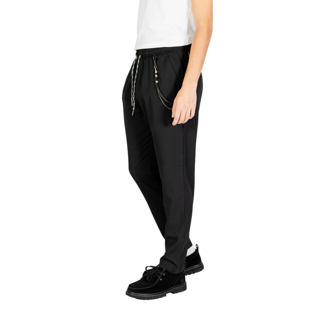 Black Polyester Jeans & Pant