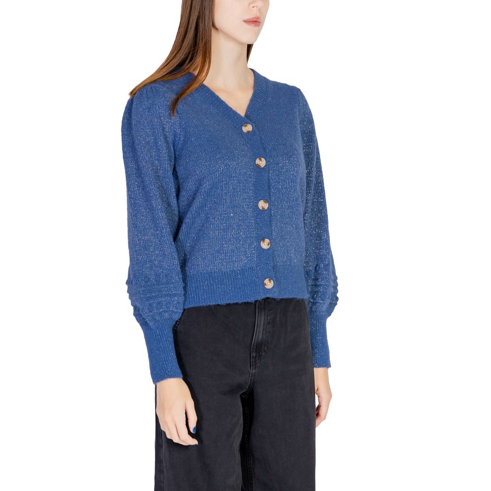 Blue Polyester Cardigan