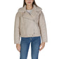 Beige Leather Leather Jackets & Coat