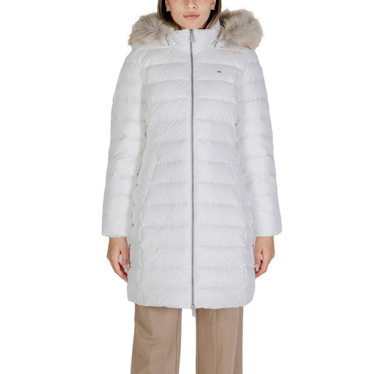 White Polyester Polyester Jackets & Coat