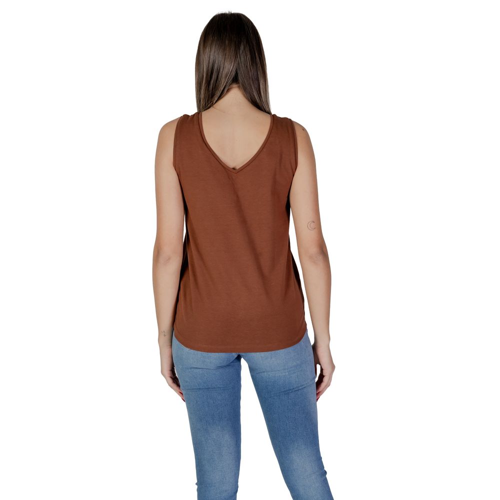 Brown Cotton Tops & T-Shirt