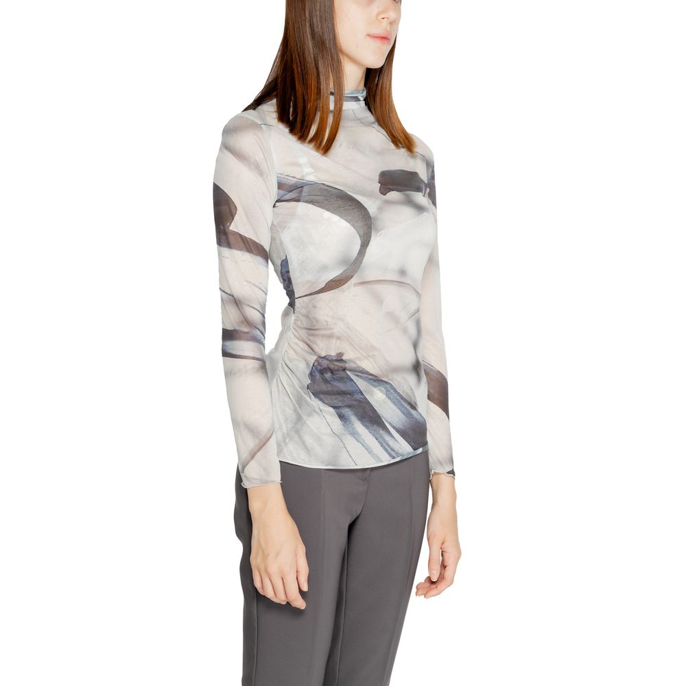 Gray Polyester Tops & T-Shirt