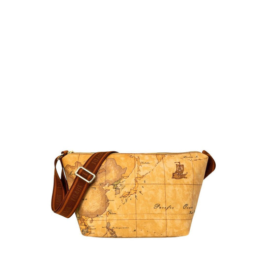 Beige Artificial Leather Handbag