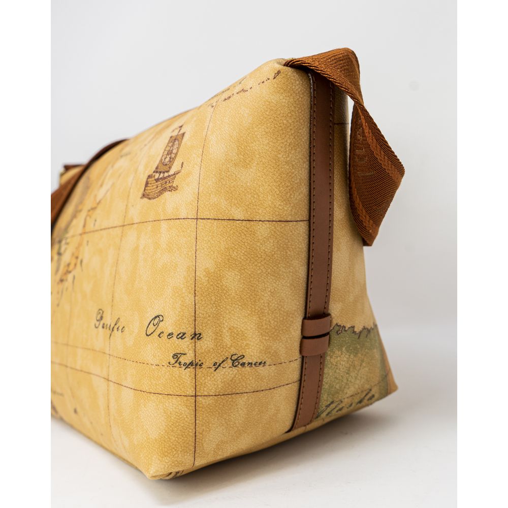 Beige Artificial Leather Handbag