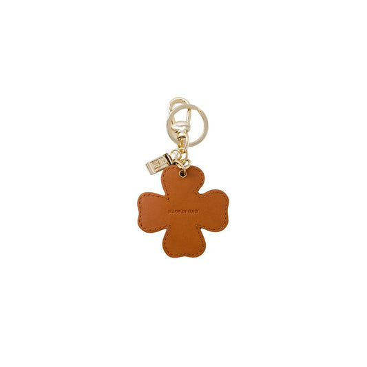 Beige Artificial Leather Keychain