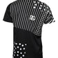 Black Cotton Polka Dots Round Neck T-shirt