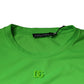 Green Logo Round Neck Short Sleeves T-shirt