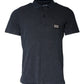 Dark Blue Logo Button Collared Polo T-shirt