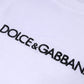 White Logo Print Cotton Crew Neck T-shirt