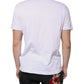 White Logo Cotton V-neck Short Sleeve T-shirt