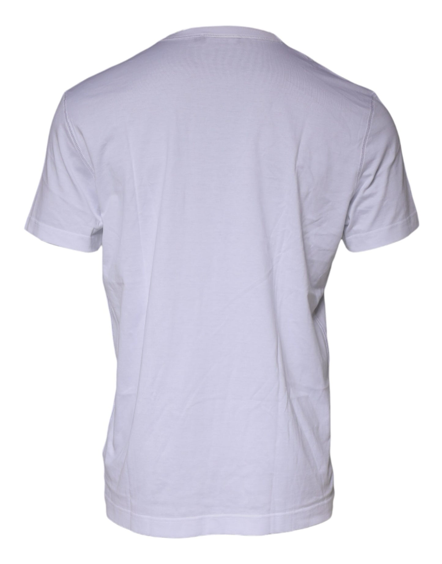 White Cotton Round Neck Short Sleeve T-shirt