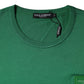 Green Cotton Round Neck Short Sleeve T-shirt