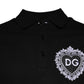 Black DG Heart Cotton Collared Polo T-shirt