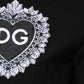 Black DG Heart Cotton Collared Polo T-shirt