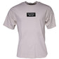 Beige Logo Cotton Blend Crew Neck T-shirt