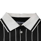 Black White Stripes Collared Polo T-shirt