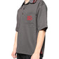 Gray DG Embroidery Collared Men Polo T-shirt