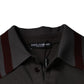 Gray DG Embroidery Collared Men Polo T-shirt