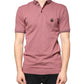 Pink Crown Embroidery Collared Polo T-shirt