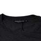 Gray Logo Patch Cotton Crew Neck T-shirt