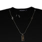 Black Cotton Necklace Embellished T-shirt