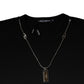 Black Cotton Necklace Embellished T-shirt