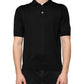 Black Silk Short Sleeves Men Polo T-shirt