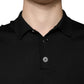 Black Silk Short Sleeves Men Polo T-shirt